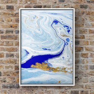 Contemporary Bubble Abstract Art Print,  Blue